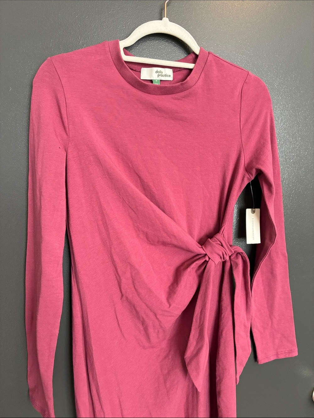 NWT Anthropologie Daily Practice Tie Breaker Long-Sleeve Midi Dress Sz XS - Picture 2 of 7